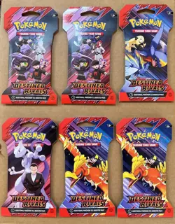 Pokemon Destined Rivals Sleeved Booster Pack LOT of 6 Sealed Packs - Image 1