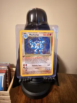 1st Edition Machamp 8/102 Base Set Holo 1999 Pokemon Card - damaged - Image 1