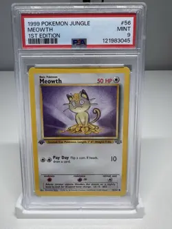 1999 Pokemon Jungle 1st Edition Meowth #56 PSA 9 Mint - Image 3