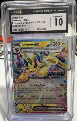 2025 POKEMON PRISMATIC EVOLUTIONS SURPRISE BOX JOLTEON EX CGC 10 GEM MINT - Image 1
