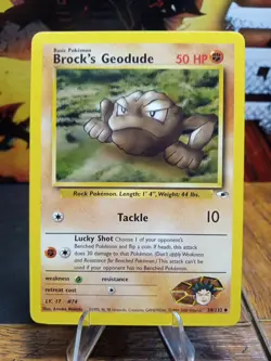 2000 Pokemon Gym Heroes Brock's Geodude #38 Extremely LP - Image 1
