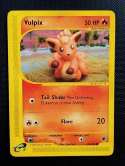 (GD) Vulpix 136/165 2002 Expedition Base Set Pokemon Card Yuka Morii Artwork - Image 1