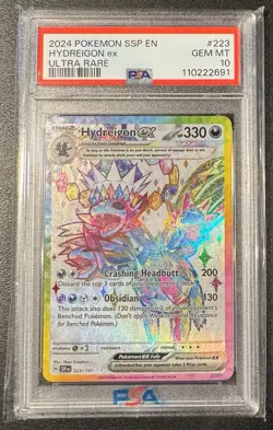 2024 Pokemon SSP EN Hydreigon ex Ultra Rare #223/191 PSA 10 - Image 1