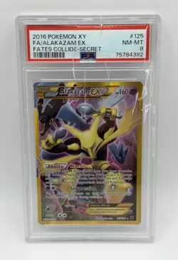 PSA 8 Alakazam EX #125 XY Fates Collide Secret 2016 Pokemon [Case Cracked] - Image 1