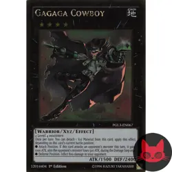Yugioh Gagaga Cowboy PGL3-EN067 Gold Secret Rare 1st Edition NM - Image 1