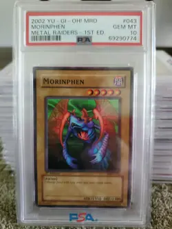 2002 YU-GI-OH! METAL RAIDERS MRD-043 Morinphen- 1st Edition - PSA 10 - Image 1