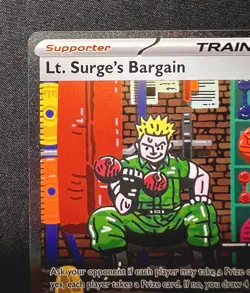 Lt. Surge’s Bargain Mega Evolution 185/132 Illustration Rare Pokemon Card - Image 5