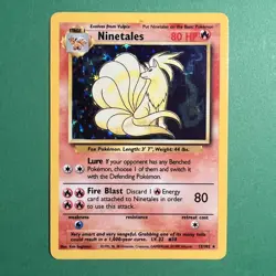 Pokemon TCG Ninetales 12/102 Base Set Holo Unlimited Rare Card NM - Image 1