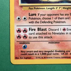 Pokemon TCG Ninetales 12/102 Base Set Holo Unlimited Rare Card NM - Image 4