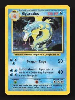 Gyarados 6/102 Holo Rare Base Set Heavily Played Pokemon Card - Image 1