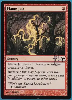 Flame Jab Eventide PLD Red Common SIGNED MAGIC MTG CARD (ID# 420434) ABUGames - Image 1