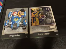 Energy Markers (E-57) & E-50 Fusion World Dragon Ball Super DBZ TcG Cards - Image 1