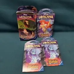 New Sealed Disney Lorcana Trading Card Game Starter Deck & 3 Add To Packs - Image 1
