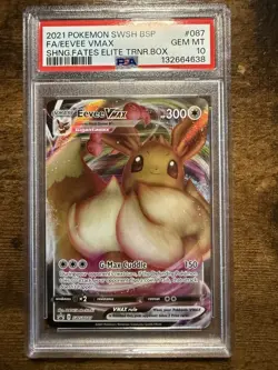PSA GEM MINT 10 Eevee VMAX SWSH087 SWSH: Sword & Shield Promo Cards Holo - Image 1