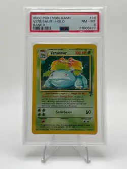 Venasaur Holo Rare - 2000 Pokemon BASE SET II 18/130 PSA 8 NM-MT - Image 1
