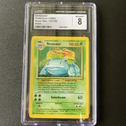 CGC 8 Venusaur 1999 Base Set 15/102 Holo Pokemon Card - Image 1