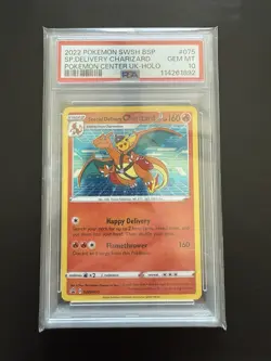 2022 Pokemon Center UK Special Delivery Charizard SWSH075 Promo GEM MT PSA 10 - Image 1