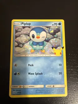 2021 POKEMON MCDONALD'S COLLECTION 20 PIPLUP-HOLO - Image 1