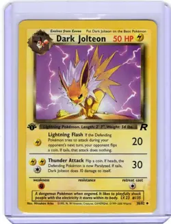 Pokemon: Team Rocket 1st Edition Dark Jolteon 38/82 LP Vintage - Image 1