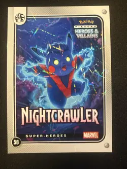 Nightcrawler (Pikachu) #58 - Lazer Holo - Heros & Villains Flash Edition Pokemon - Image 1