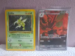 Pokemon-Scyther 17/130 Holo Base Set 2 Used. Scizor 205/197 Obsidian Flames NM - Image 1