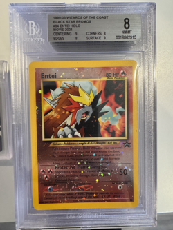 Pokemon 2001 Entei Reverse Holo Black Star Promo #34 BGS 8 - Image 1