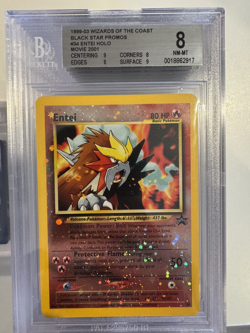 Pokemon 2001 Entei Reverse Holo Black Star Promo #34 BGS 8 - Image 3