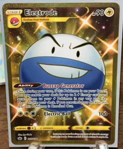 Electrode 222/198 Secret Rare Full Art Gold Sparkle Foil Chilling Reign Pokemon - Image 1