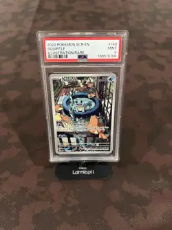 2024 Pokemon Squirtle Illustration Rare #148 PSA 9 Mint | Scarlet & Violet SCR - Image 1