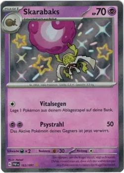 Pokemon Skarabaks Shiny Full Art Paldeas Schicksale PAF 163/091 NM Deutsch - Image 1