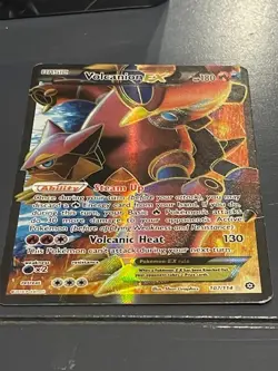 RARE Pokemon Volcanion EX (Full Art) 107/114 XY - Steam Siege Holo UNDERVALUED - Image 2