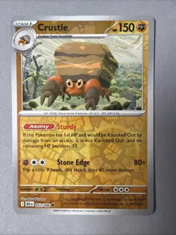 Pokemon TCG * SV Black Bolt 052/086 Crustle Uncommon * REVERSE HOLO* FRESH PK - Image 1