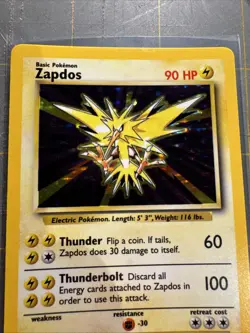 Pokemon TCG Zapdos Base Set Holo Unlimited Rare Card 16/102 - Image 2