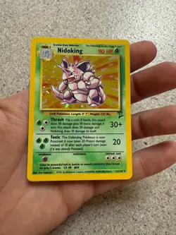 Pokemon Nidoking Holo Rare Card 11/130 Vintage Base Set 2 LP - Image 2