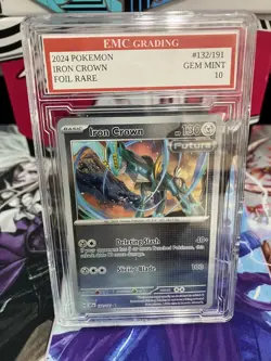 IRON CROWN #132/191 RARE FOIL Pokemon 2024 Card GRADED 10 MINT TCG CCG - Image 1