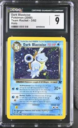 CGC 9 MINT Dark Blastoise 2000 Team Rocket 3/82 Holo Pokemon Card PSA - Image 1