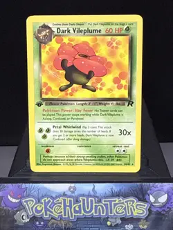 Pokemon Card Dark Vileplume 30/82 Team Rocket Rare Non Holo 1st Edition LP - Image 1