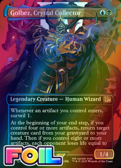 x1 Golbez, Crystal Collector FOIL FIN Fantasy MTG 395 FULL ART BORDERLESS 1x - Image 1