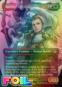 x1 Balthier and Fran FOIL FIN Final Fantasy MTG 393 FULL ART BORDERLESS 1x - Image 1