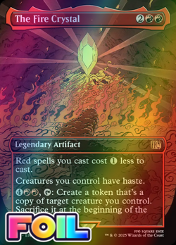 x1 The Fire Crystal FOIL FIN Final Fantasy MTG 337 FULL ART BORDERLESS RARE 1x - Image 1