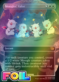 x1 Moogles' Valor FOIL FIN Final Fantasy MTG 326 FULL ART BORDERLESS RARE 1x - Image 1