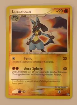 Pokemon TCG 2007 Lucario Reverse Holo Rare Diamond and Pearl 6/130 - Image 1