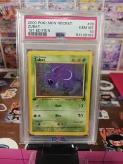 2000 Pokemon Rocket Zubat 1st Edition PSA 10 - Image 1