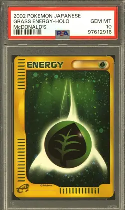 Pokemon Japanese McDonald's 2002 Promo Holo Grass Energy PSA 10 GEM MINT - Image 1