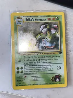2000 Gym Challenge Erika's Venusaur 4/132 Holo Pokemon TCG - Image 1