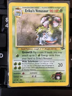 2000 Gym Challenge Erika's Venusaur 4/132 Holo Pokemon TCG - Image 5