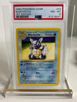 1999 Pokemon Base Set Shadowless 1st Edition Wartortle PSA 8 NM-MT 42/102 Eng - Image 1
