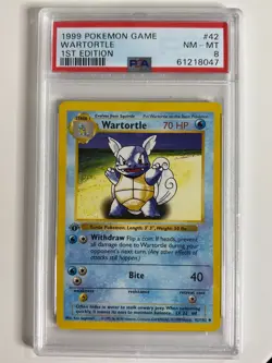 1999 Pokemon Base Set Shadowless 1st Edition Wartortle PSA 8 NM-MT 42/102 Eng - Image 3