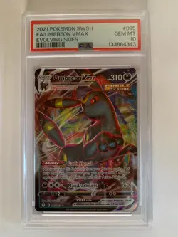 2021 Pokemon Sword & Shield Evolving Skies #095 Umbreon Vmax PSA 10 - Image 1