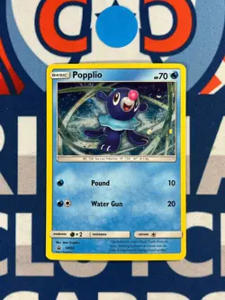 2017 Pokemon Sun & Moon Black Star Promo Holo Popplio #SM24 - Image 1